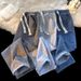 Straight Denim Trousers Men's Loose Casual Light-colored Ins Hong Kong Style Boys' Pants Tide Autumn And Winter Students Nine-point Pants_mkmklike.com