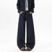 Plus Size High Waisted Straight Leg Jeans – Minimalist Embroidered Denim Pants For Women (Blue)_mkmklike.com