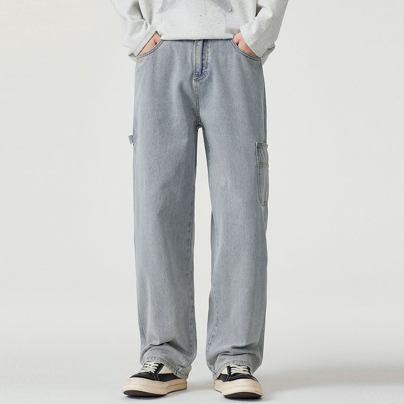 Nordmann MUCHU Clothing | Autumn And Winter New American Style Logging Workwear Jeans Men's Loose Straight Washed Wide-Leg Long_mkmklike.com