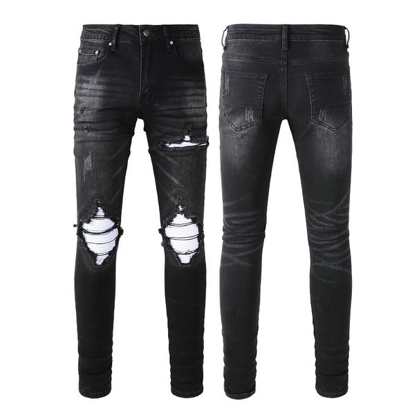 Trendy Brand Men's And Women's Same Casual Pants American Retro Washed Ripped Jeans Men's Pants Men's Ripped Pants 1343_mkmklike.com