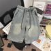 Men's Starry Sky Pattern Washed Denim Shorts Summer Thin Loose American Retro Style Trendy And Cool Five Point Shorts_mkmklike.com