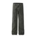 Men's Logging Pants American Street Style Split Patchwork Design Workwear Solid Color Casual Loose Straight Jeans_mkmklike.com