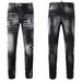 Men's Distressed Black & Gray Skinny Jeans – High Street Fashion With Ripped & Patched Details (28-38)_mkmklike.com