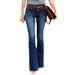 Women's Clothing Washed Jeans Street Fashion Flared Pants Trousers Mid Waist Jeans_mkmklike.com