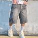 Men's American Style Denim Shorts Summer Thin Straight Leg Loose Fit Mid-Length Casual Five Point Trendy Pants_mkmklike.com