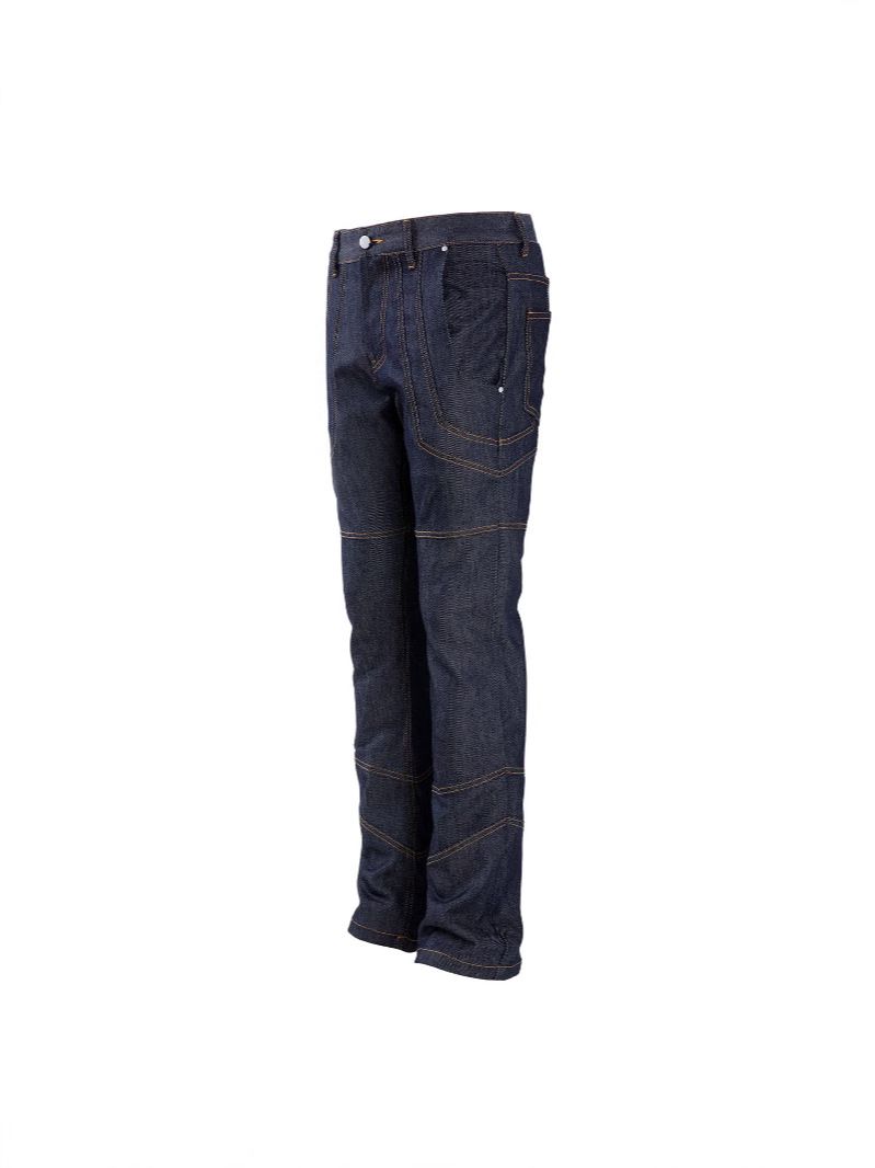 Men's Clothing High Street Multi Panel Three Dimensional Tailoring And Splicing Original Color De Starched Blue Slim Fit Flared Jeans_mkmklike.com