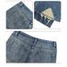 Patchwork Bootcut Slightly Flared Jeans Men's Clothing Denim Washed Blue Parisian Demna Style_mkmklike.com