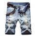 Men's Clothing Jeans Summer Thin Trendy Ripped Nostalgic Pants Mid Length Pants_mkmklike.com
