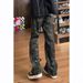 Military Camo Cargo Pants For Men – High-Waisted Workwear Jeans With Slim Fit & Flared Hem (Stretch, Distressed Wash, Utility Pockets)_mkmklike.com