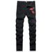 New Men's Jeans, Four-season Embroidery Slim-fitting Pants, Elastic And Comfortable Trousers, Casual And Versatile_mkmklike.com