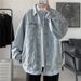 Loom Men's Denim Jacket 2024 New Stylish Loose Trendy Brand Student Coat Korean Version Spring Autumn Casual Top_mkmklike.com