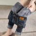 Women's Clothing High Waist Plus Velvet Jeans Women's New Autumn And Winter Thickened Slim Tight Pencil Pants_mkmklike.com