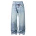 Men's Rhinestone Embellished Washed Jeans - Straight Leg Loose Fit Denim Pants For Casual Wear_mkmklike.com