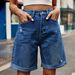 Women's Clothing New Ripped And Curled Five Point Denim Shorts And Casual Pants Are Trendy_mkmklike.com