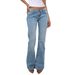 Women's Clothing High Waist Flared Jeans - Summer Stretch Denim Pants For Casual & Office Wear (Light Blue, S/M/L/XL)_mkmklike.com