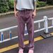 American Washed Vintage Purple Jeans Men's Trendy Casual Versatile Loose Straight Leg Workwear Pants_mkmklike.com