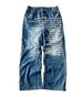 Men's Clothing Retro Street Hip Hop Wide Leg Pants Washed Letter Print Jeans Men's Loose Trousers Trend_mkmklike.com