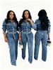 Women's Clothing Internet Celebrity Street Blasting Washed Blue Denim Two Piece Suit Pants Spring And Autumn New Women's Clothing_mkmklike.com
