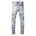 Men's Clothing Men's Fashion Brand High Street Ripped Jeans Men's Elastic Colorful Patch Men's Skinny Pants_mkmklike.com