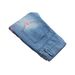 Men's Trendy Slim Fit Embroidered Ripped Flared Jeans High Street Style Washed Blue Trousers New Style_mkmklike.com