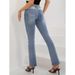 Women's Mid-Rise Flared Jeans With Embroidery, Curve-Enhancing Stretch Denim Bootcut Pants For A Sexy Silhouette_mkmklike.com