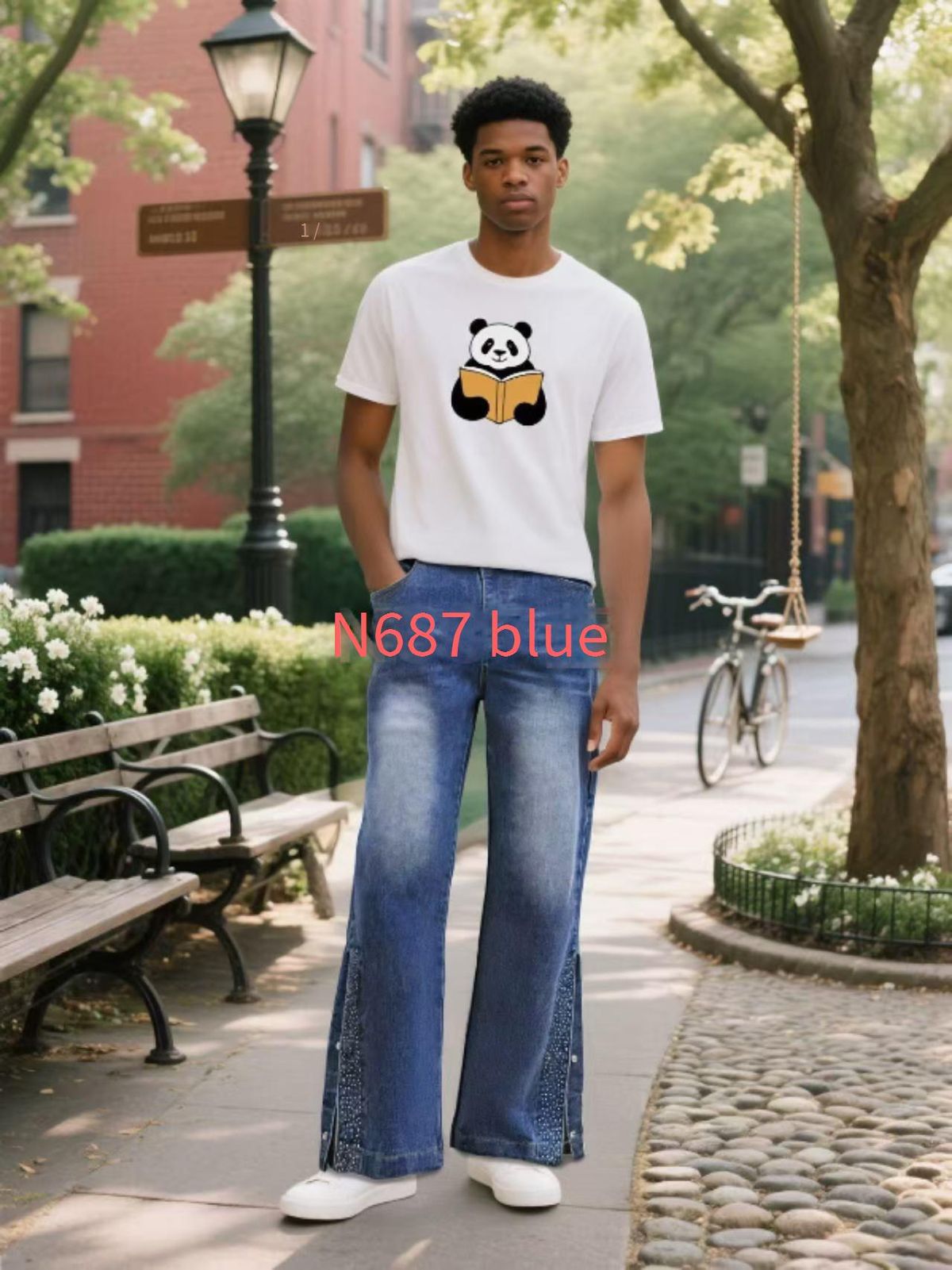 Men's Slim Straight Jeans – High-Waisted Rinse Wash Denim With Workwear Styling (XL-3XL, Blue, Light Stretch Cotton)_mkmklike.com