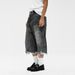 Men's Clothing Retro Washed Distressed Basic Cropped Trousers Casual Loose Solid Color Straight Jeans New_mkmklike.com
