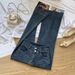 Retro Hong Kong Style Micro Jeans Women, New Spring High-Waisted Double-Buckle Slimming Loose Flare Pants For Petite_mkmklike.com