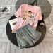 Women's Clothing Fashion Sports Leisure Suit Letter Printing Round Neck Short Sleeve Loose Shorts Two Piece Suit_mkmklike.com