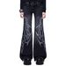 Gothic Dark Style New European And American Jeans With High-waisted Flared Legs, Winter Clothing, Cross-border Harajuku_mkmklike.com