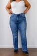 Women’s Clothing New Women's Jeans Women's Pants Straight Trousers Mid Waist Elastic Large Size Slightly Flared Frayed Edge_mkmklike.com