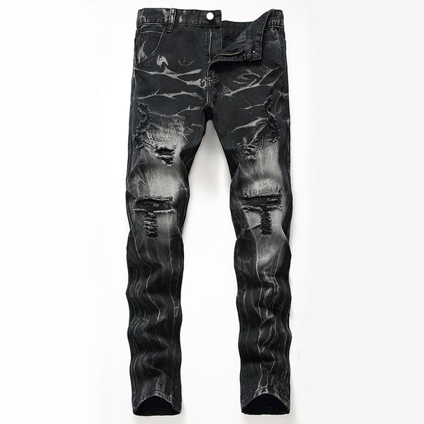 Men's New Distressed Jeans, Fashionable And Casual Straight Leg Jeans_mkmklike.com