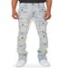 New Product 2025 European-Amecian Fashion Cargo Jeans Men's Cotton High Waist Elastic Straight Leg Workwear Denim Pants_mkmklike.com