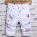 Men's Clothing White Ripped Jeans Men's Loose Casual Summer New Style Five Point Pants Men's Shorts Trendy Mid Length Pants_mkmklike.com