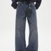 Unisex Vintage Washed Jeans – High-Waisted Relaxed Straight Leg With Whisker & Fading Details (100% Cotton, Blue/Navy/Seagull Grey)_mkmklike.com