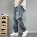 Spring American Casual Ruffian Handsome Retro Ripped Patch Jeans Men's Straight Loose Versatile Tapered Beggar Pants_mkmklike.com