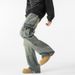 Men's Clothing Hip Hop Loose Hiphop Three Dimensional Large Pocket Workwear Jeans Men's Washed Straight Trousers_mkmklike.com