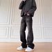 Men's Retro Distressed Black Straight Leg Jeans Spring Autumn 2026 Trendy Loose Casual Long Pants Mid Waist Cotton Trousers_mkmklike.com