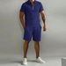 Men's Polo Casual Loose Short Sleeve Shorts Tracksuit_mkmklike.com