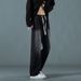 Men's Style Straight Leg Jeans High Street Retro Trendy Loose Wide Leg Floor Length Pants With Elastic Waistband Casual Long Trousers_mkmklike.com