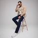 Men's High Waist Flared Jeans - Stretch Denim Wide Leg Trousers With Fleece Lining For Winter_mkmklike.com