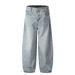 Men's Clothing Retro 2025 Autumn And Winter Neutral Trend Washed Blue High End Men's Loose Cross Leg Denim Trousers_mkmklike.com