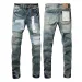 Mens Designer Street Hole Patch Print Hip Hop Black Grey White Trousers Fashion High End Quality Slim Fit Jeans Pants_mkmklike.com