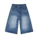 Men's Clothing Wide Leg Cropped Jeans Summer Retro Washed Loose Straight Shorts Men's Shorts Trend_mkmklike.com