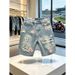 Men's American Style Cargo Shorts Summer Thin Straight Leg Jeans Loose Fit Trendy Brand Patchwork Five Point Pants New Style_mkmklike.com