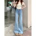 2026 Spring/Summer New Elatic Micro-flare Denim Pant For Women, Slim Fit, Stylih Deign, Wide-leg Bell-bottom_mkmklike.com