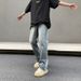 Nordmann American Retro Patchwork Jeans Men Straight Loose Vibe Style Autumn Winter Trendy Brand Versatile Cool Casual Pants_mkmklike.com