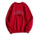 Women's Clothing 2024 autumn new round neck long sleeve letter women's casual outer wear plus velvet large size sweater tops women _mkmklike.com