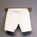 Men's Slim Fit Patchwork Denim Shorts Casual Streetwear 5 Inch Inseam Stretch Comfort Summer White And Black_mkmklike.com