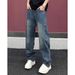 American High Scimitar Jeans Men Spring Autumn Trendy Brand Cool Street Cleanfit Straight Leg Slightly Flared Pants_mkmklike.com
